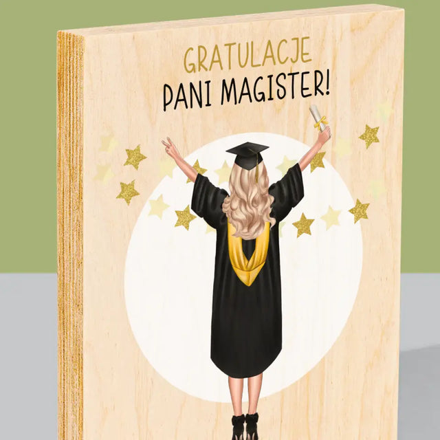 Kreator Postaci: Jesteś Magistrem - Wydruk Na Drewnie