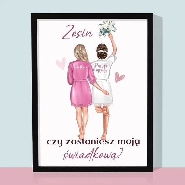 Kreator Postaci: Czy Zostaniesz Moją Świadkową - Wydruk Obramowany