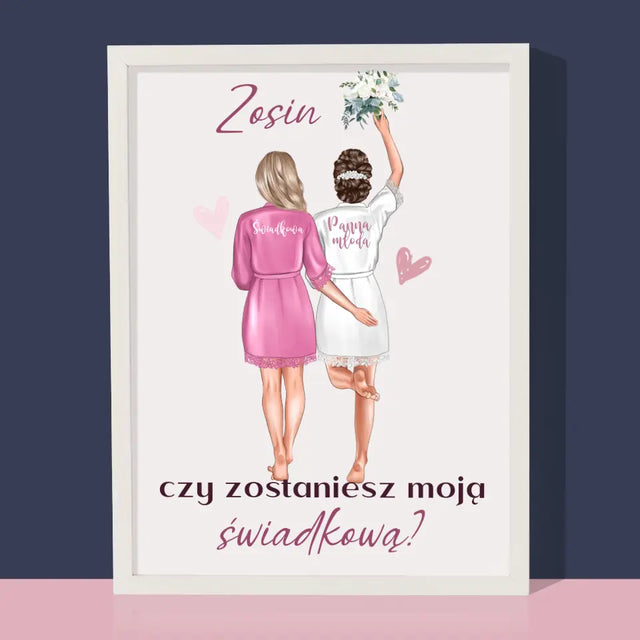 Kreator Postaci: Czy Zostaniesz Moją Świadkową - Wydruk Obramowany