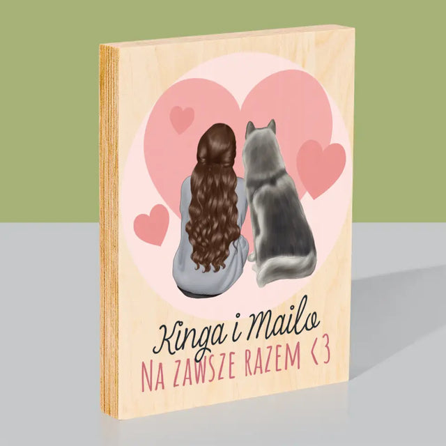 Kreator Postaci: Psi Przyjaciel - Wydruk Na Drewnie