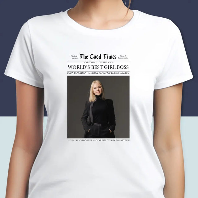 Okładka Magazynu: World’S Best Girl Boss - Koszulka Damska z Nadrukiem