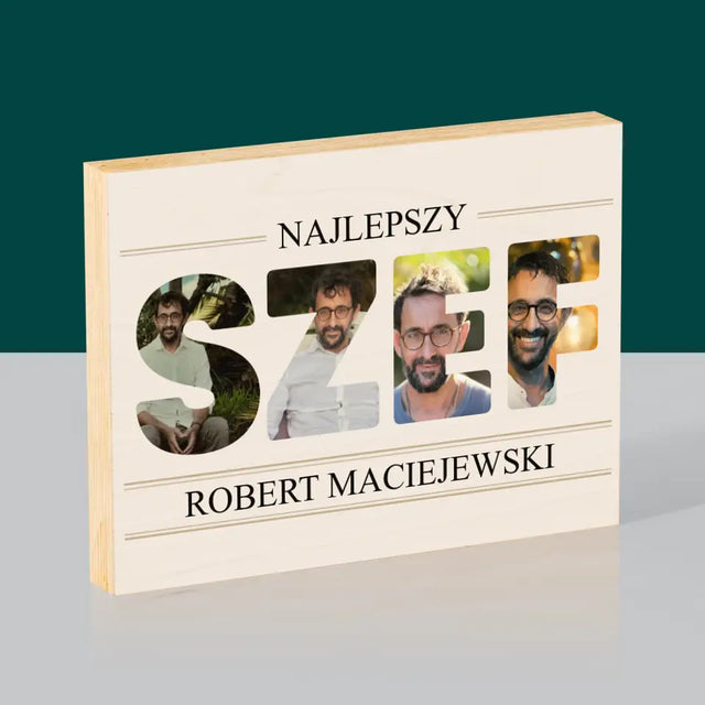 Słowo Ze Zdjęć: Najlepszy Szef 2 - Wydruk Na Drewnie