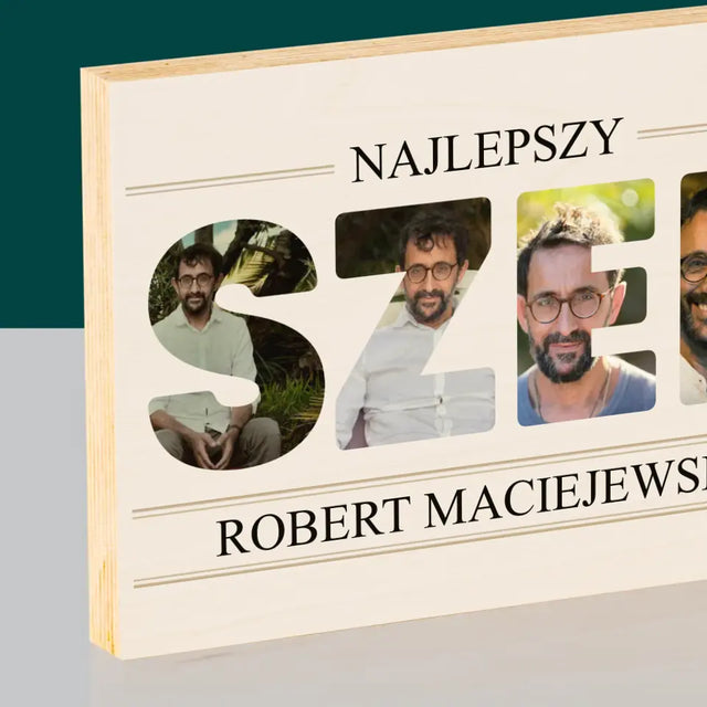 Słowo Ze Zdjęć: Najlepszy Szef 2 - Wydruk Na Drewnie