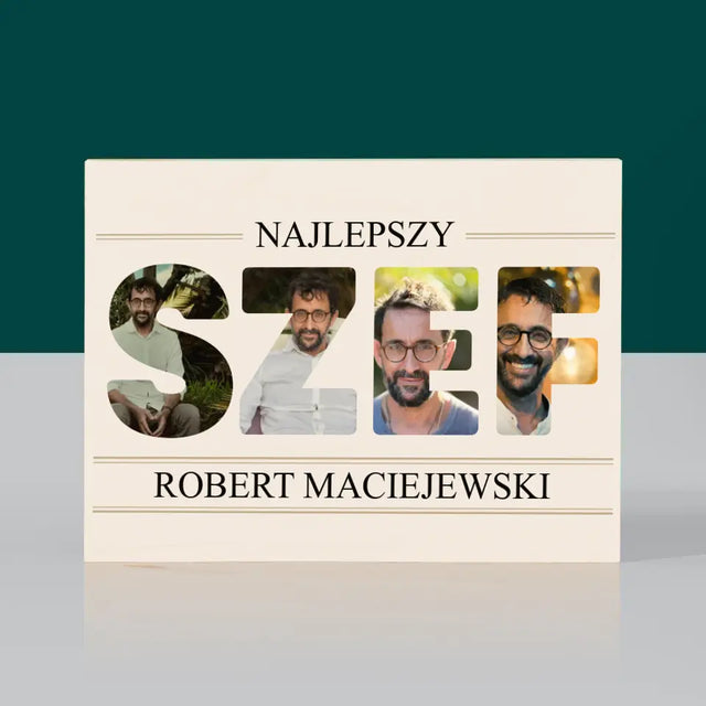 Słowo Ze Zdjęć: Najlepszy Szef 2 - Wydruk Na Drewnie