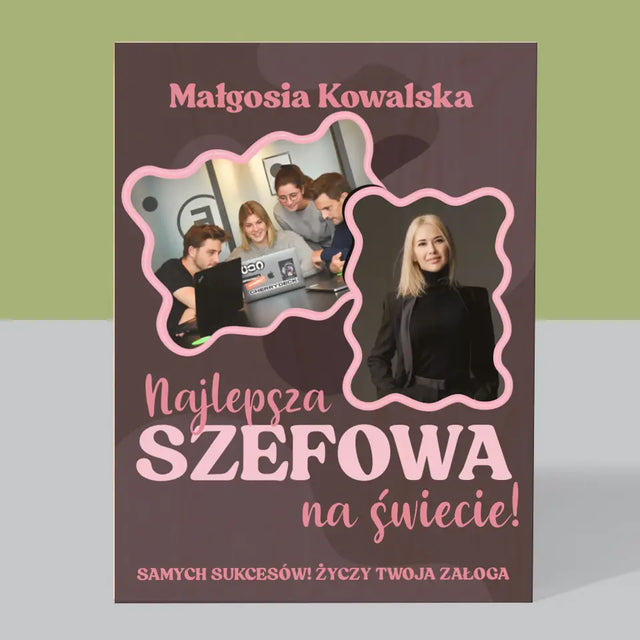 Fotokolaż: Najlepsza Szefowa - Wydruk Na Drewnie