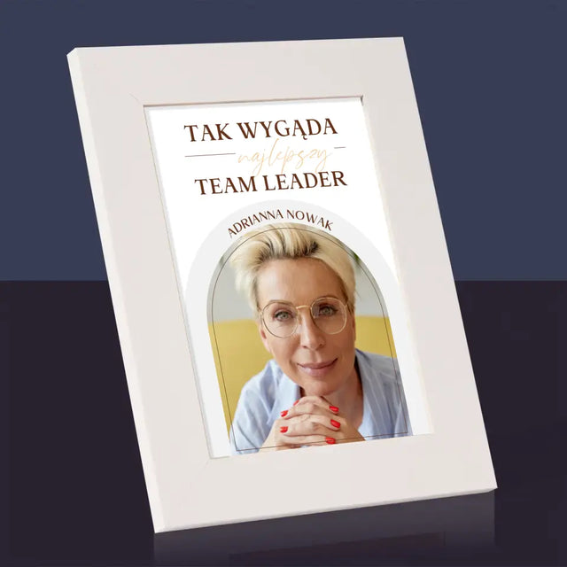 Zdjęcie i Podpis: Najlepszy Team Leader - Ramka Na Zdjęcie