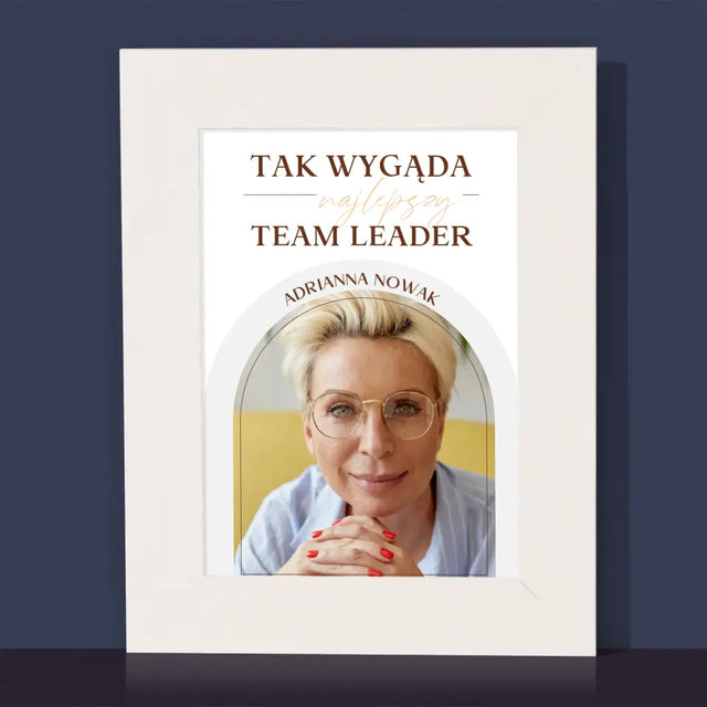 Zdjęcie i Podpis: Najlepszy Team Leader - Ramka Na Zdjęcie