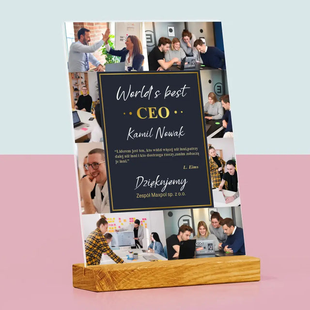 Fotokolaż: World’S Best Ceo - Wydruk Na Szkle Akrylowym