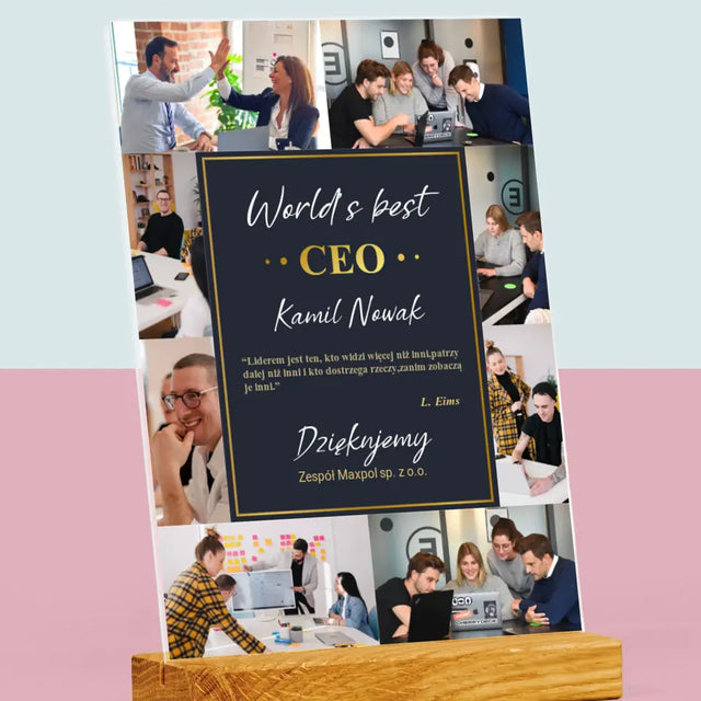Fotokolaż: World’S Best Ceo - Wydruk Na Szkle Akrylowym