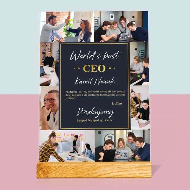 Fotokolaż: World’S Best Ceo - Wydruk Na Szkle Akrylowym