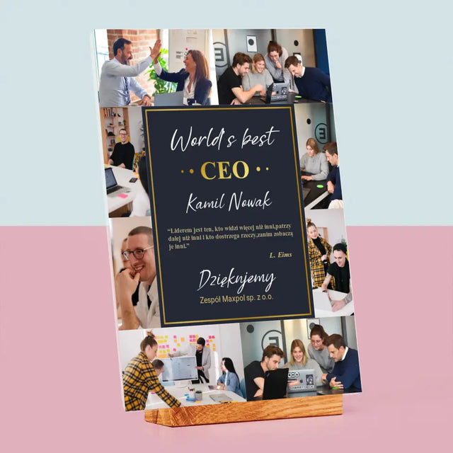 Fotokolaż: World’S Best Ceo - Wydruk Na Szkle Akrylowym