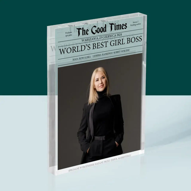 Okładka Magazynu: World’S Best Girl Boss - Blok Akrylowy