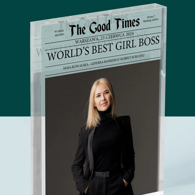 Okładka Magazynu: World’S Best Girl Boss - Blok Akrylowy