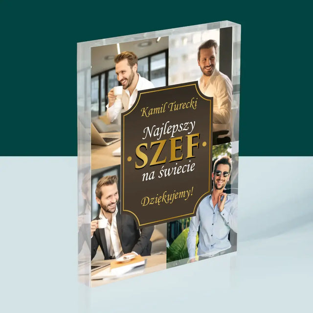 Fotokolaż: Najlepszy Szef Na Świecie - Blok Akrylowy