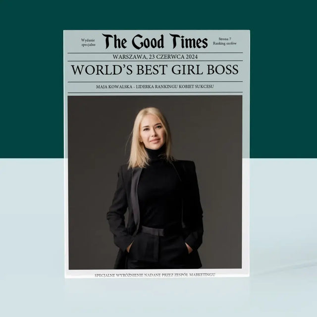 Okładka Magazynu: World’S Best Girl Boss - Blok Akrylowy