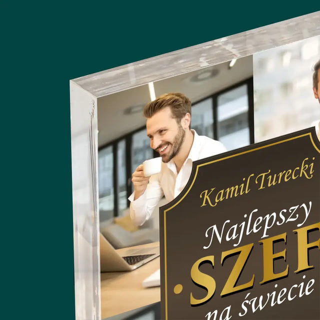 Fotokolaż: Najlepszy Szef Na Świecie - Blok Akrylowy