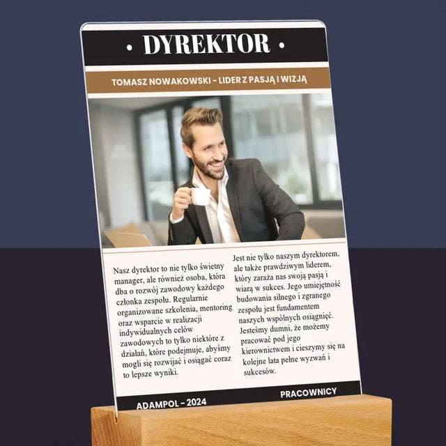 Okładka Magazynu: Dyrektor - Wydruk Na Szkle Akrylowym
