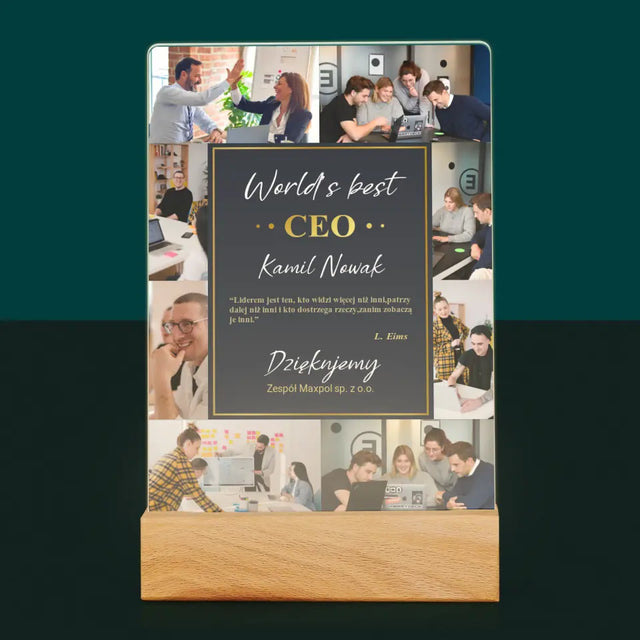Fotokolaż: World’S Best Ceo - Wydruk Na Szkle Akrylowym