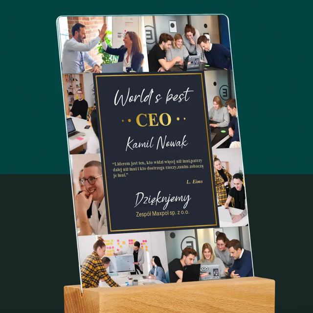 Fotokolaż: World’S Best Ceo - Wydruk Na Szkle Akrylowym