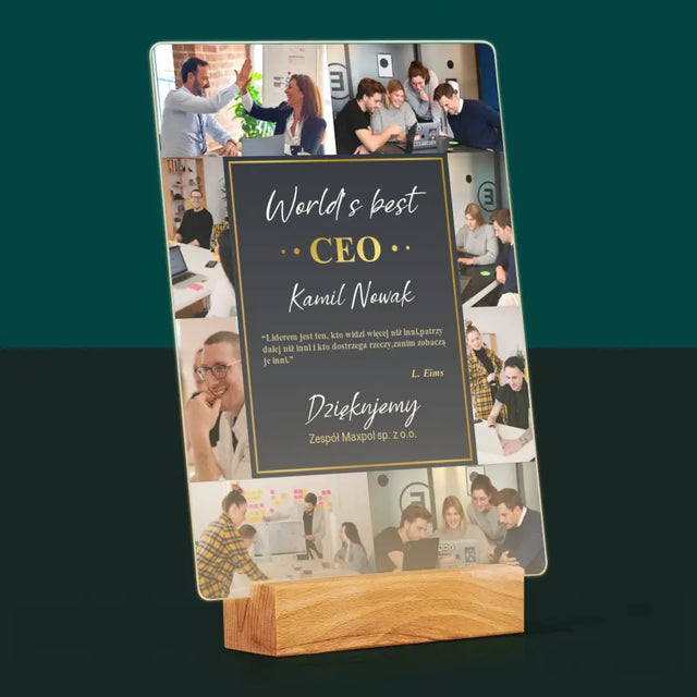 Fotokolaż: World’S Best Ceo - Wydruk Na Szkle Akrylowym
