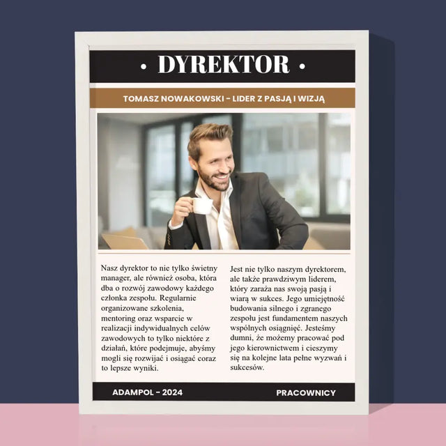 Okładka Magazynu: Dyrektor - Wydruk Obramowany