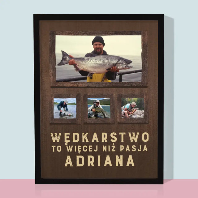 Fotokolaż: Wędkarstwo - Wydruk Obramowany