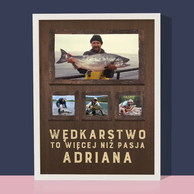 Fotokolaż: Wędkarstwo - Wydruk Obramowany