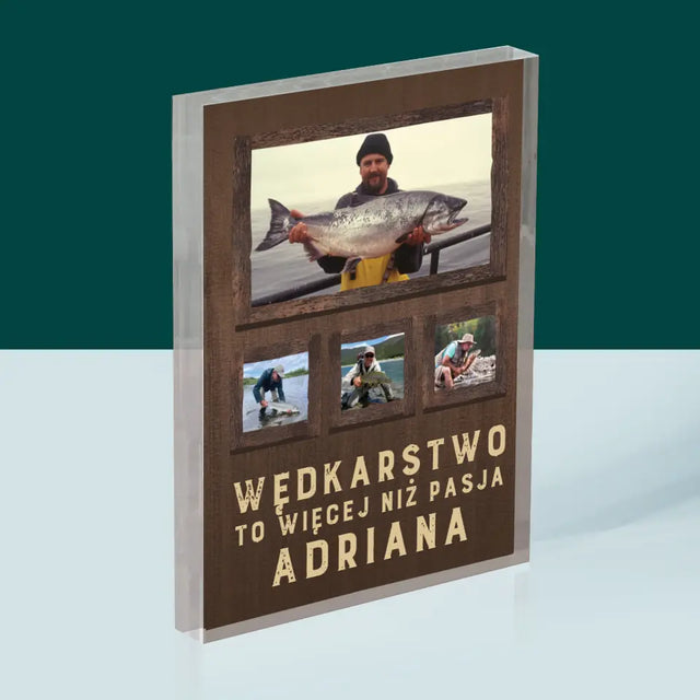 Fotokolaż: Wędkarstwo - Blok Akrylowy z Nadrukiem