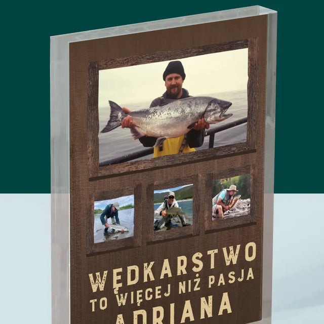 Fotokolaż: Wędkarstwo - Blok Akrylowy z Nadrukiem