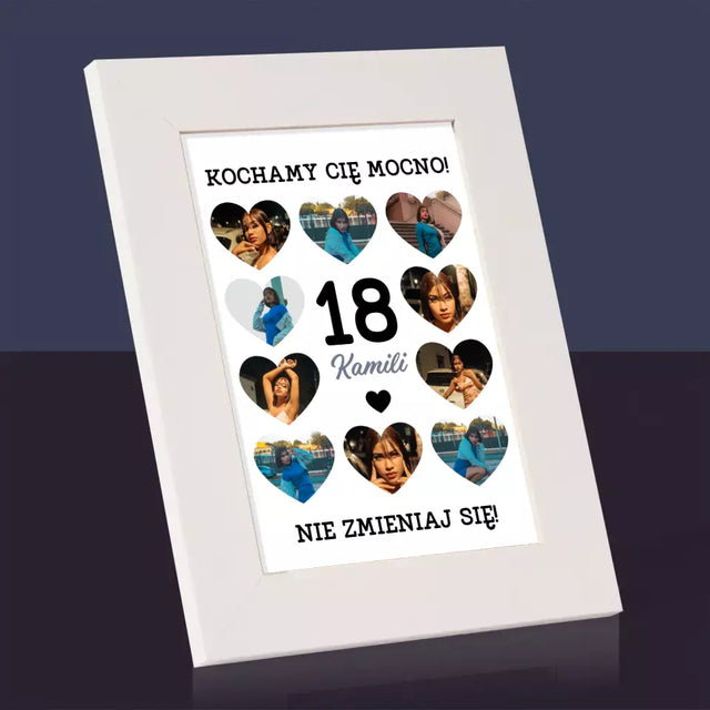 Fotokolaż: 18 Serca - Ramka Na Zdjęcie