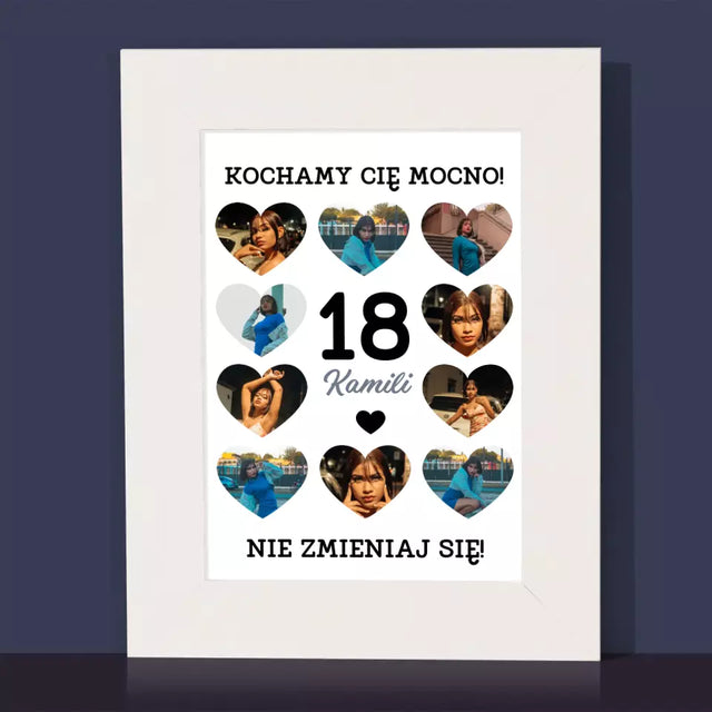 Fotokolaż: 18 Serca - Ramka Na Zdjęcie