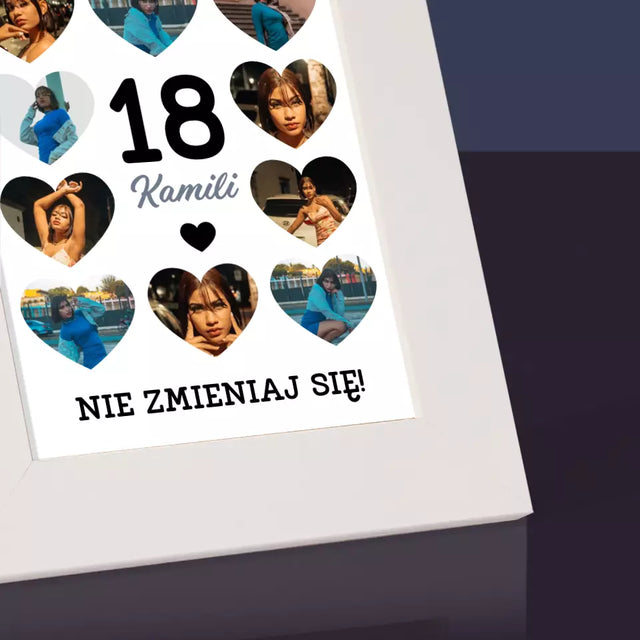 Fotokolaż: 18 Serca - Ramka Na Zdjęcie