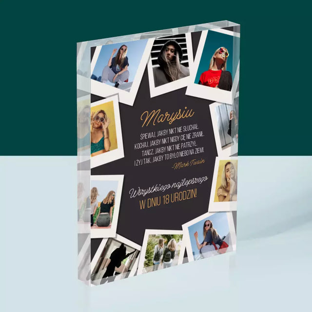 Fotokolaż: Życzenia Na Urodziny - Blok Akrylowy