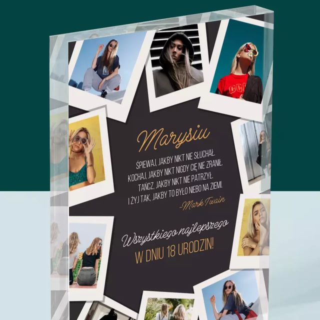 Fotokolaż: Życzenia Na Urodziny - Blok Akrylowy