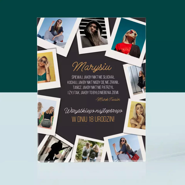 Fotokolaż: Życzenia Na Urodziny - Blok Akrylowy