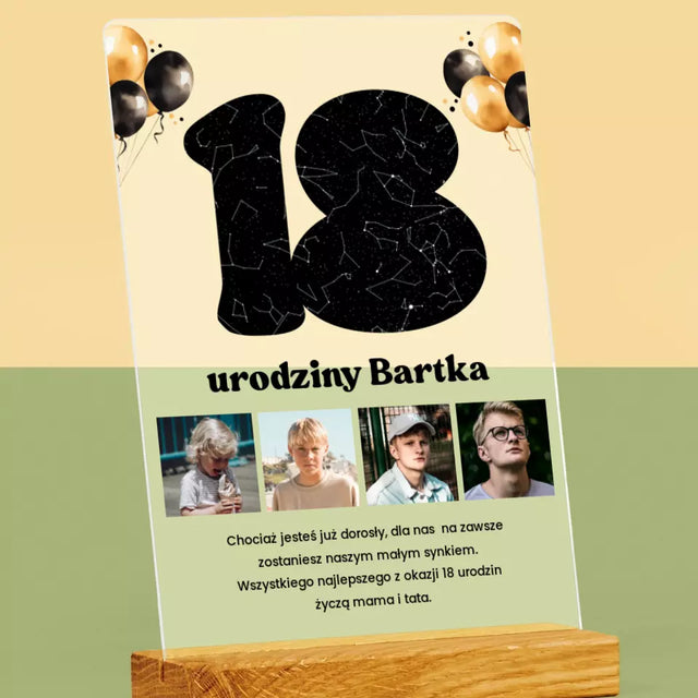 Mapa Gwiazd: 18 Urodziny Gwiazdy z Dedykacją - Wydruk Na Szkle Akrylowym