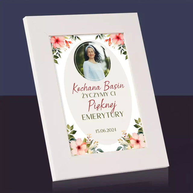 Zdjęcie i Podpis: Pięknej Emerytury - Ramka Na Zdjęcie