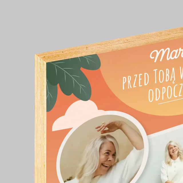 Fotokolaż: Wymarzony Odpoczynek - Wydruk Na Drewnie