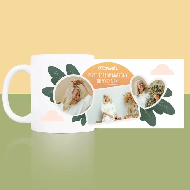 Fotokolaż: Wymarzony Odpoczynek - Kubek z Nadrukiem