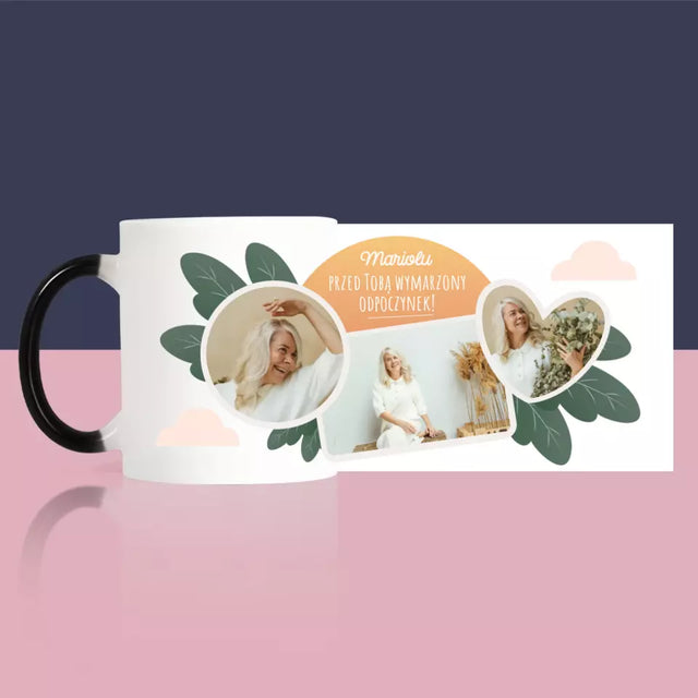 Fotokolaż: Wymarzony Odpoczynek - Kubek z Nadrukiem