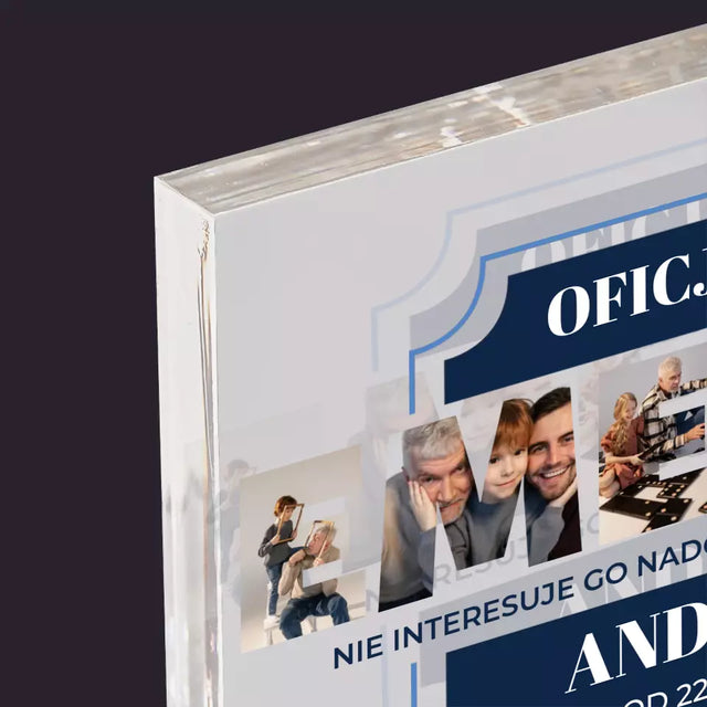 Słowo Ze Zdjęć: Oficjalnie Emeryt - Blok Akrylowy