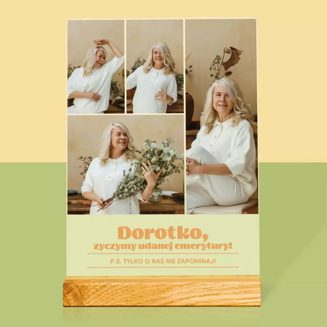 Fotokolaż: Udanej Emerytury - Wydruk Na Szkle Akrylowym