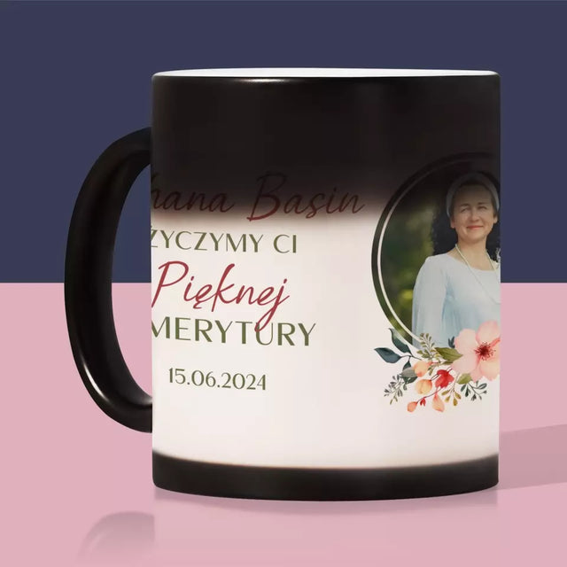 Zdjęcie i Podpis: Pięknej Emerytury - Kubek z Nadrukiem