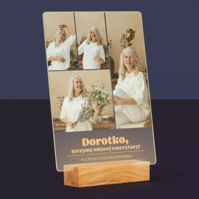 Fotokolaż: Udanej Emerytury - Wydruk Na Szkle Akrylowym