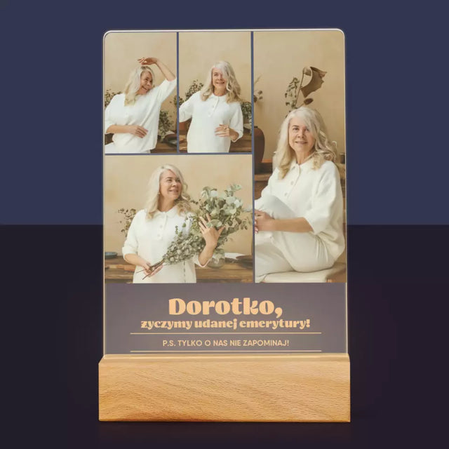 Fotokolaż: Udanej Emerytury - Wydruk Na Szkle Akrylowym