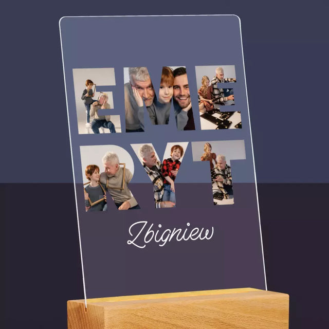 Słowo Ze Zdjęć: Emeryt - Wydruk Na Szkle Akrylowym