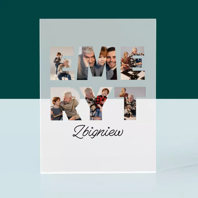 Słowo Ze Zdjęć: Emeryt - Blok Akrylowy