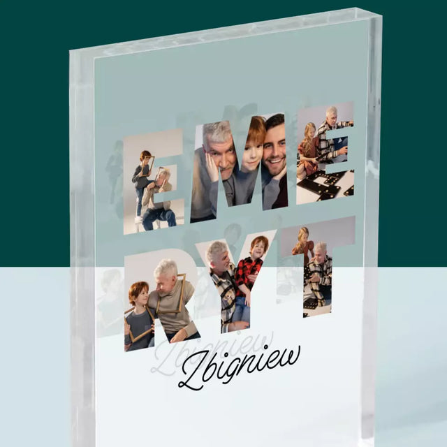 Słowo Ze Zdjęć: Emeryt - Blok Akrylowy