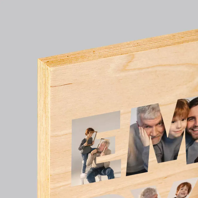 Słowo Ze Zdjęć: Emeryt - Wydruk Na Drewnie