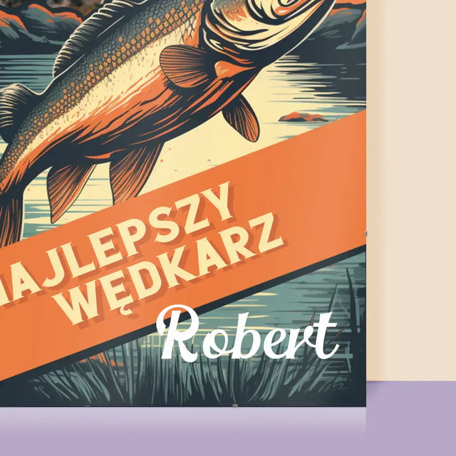 Zdjęcie i Podpis: Najlepszy Wędkarz - Personalizowany Plakat